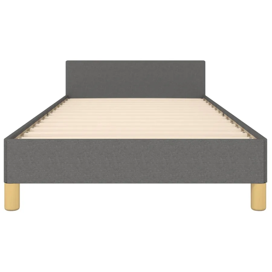 Cadre de lit sans matelas gris foncé 90x200 cm tissu - 6