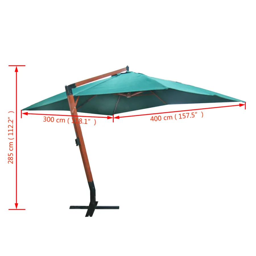Parasol flottant Melia 300 x 400 cm Vert - 5