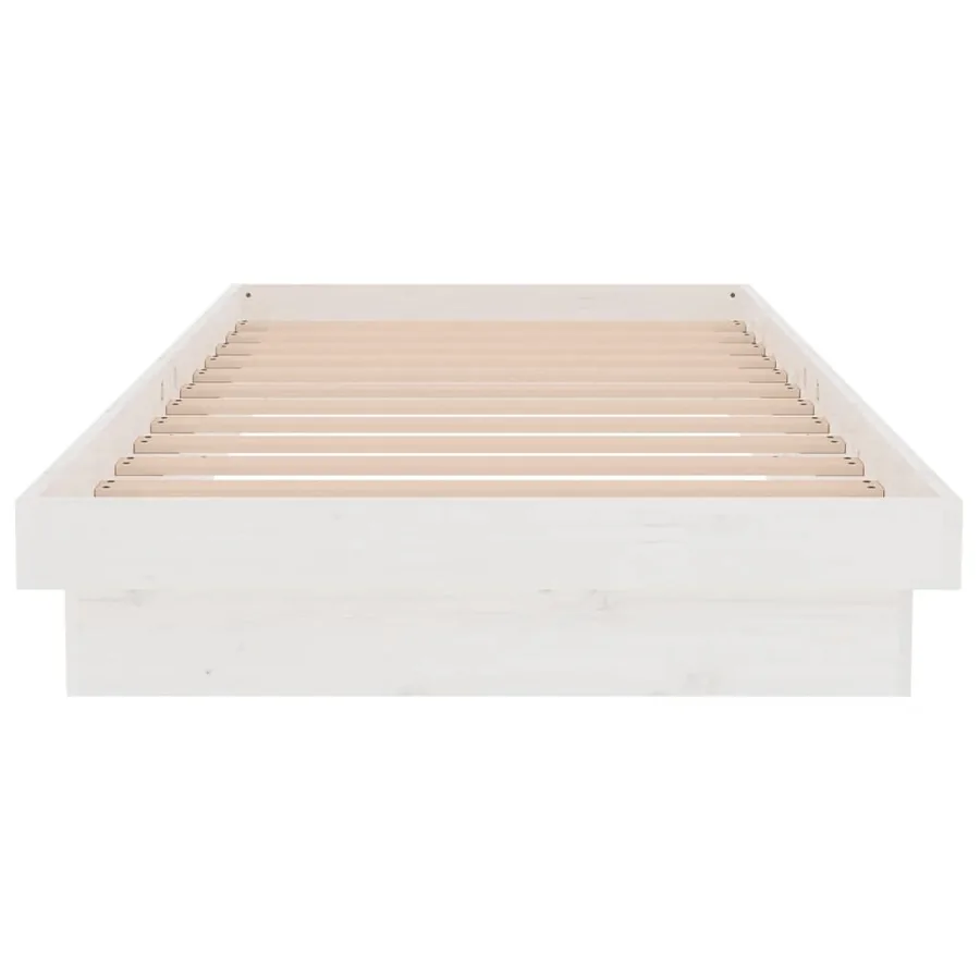 Cadre de lit Blanc Bois massif 90x200 cm - 5