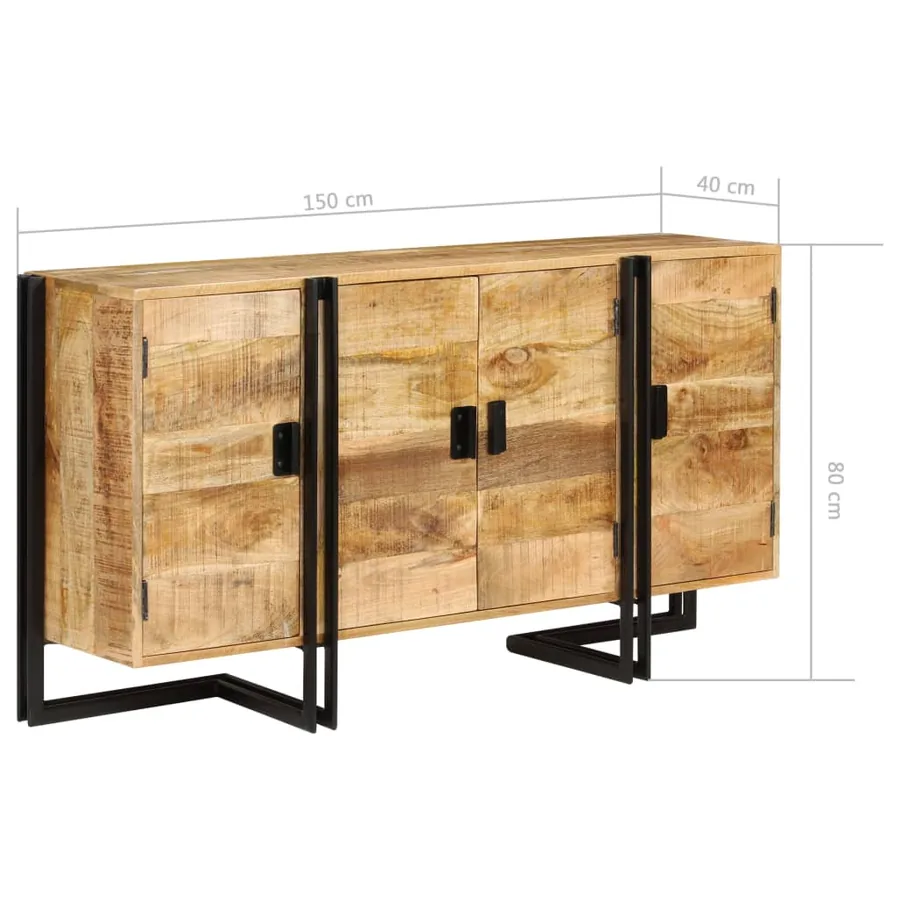 Buffet Bois de manguier massif 150x40x80 cm - 10
