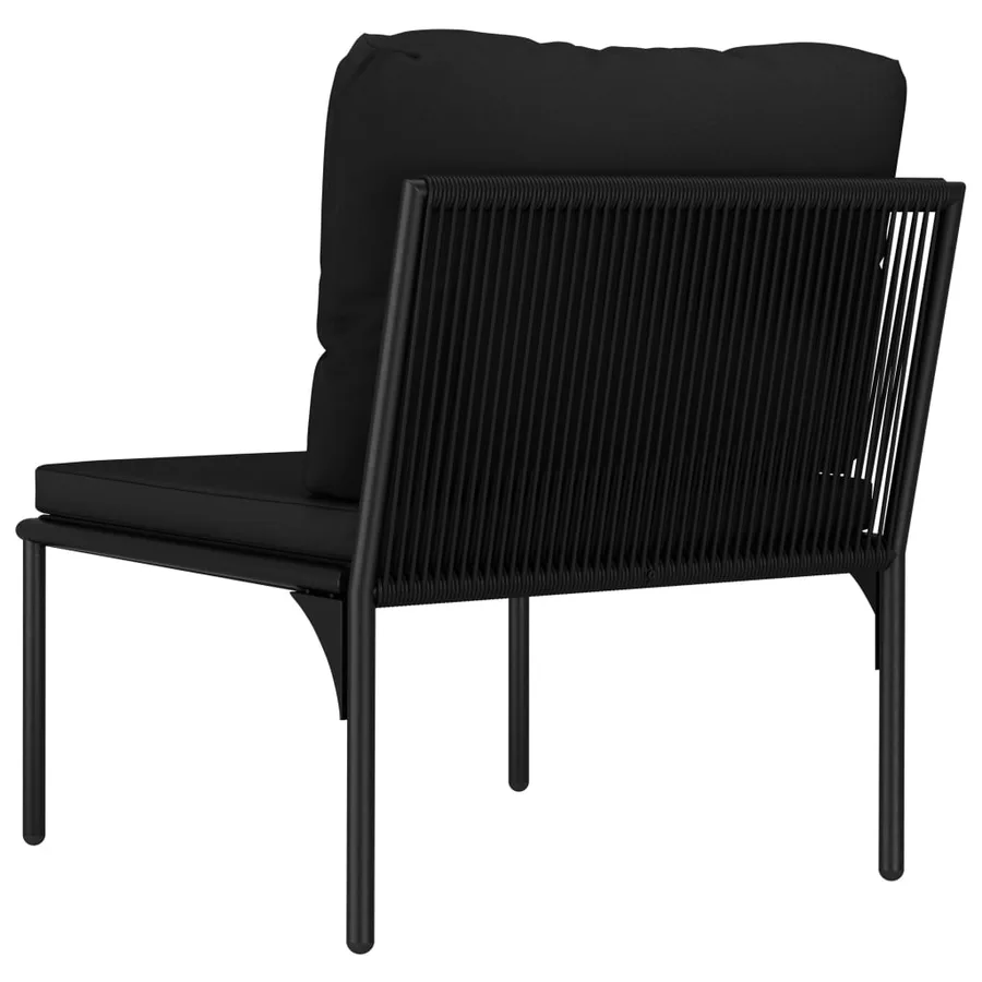 Salon de jardin 3 pcs avec coussins Noir PVC - 14