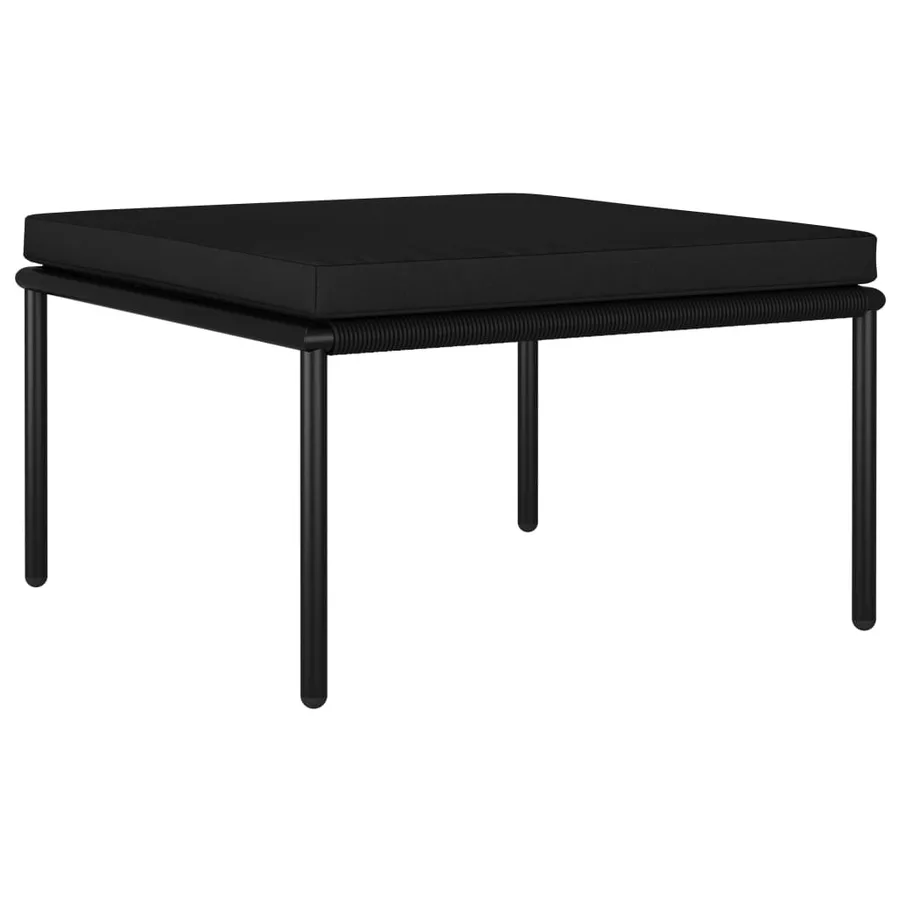 Salon de jardin 3 pcs avec coussins Noir PVC - 4