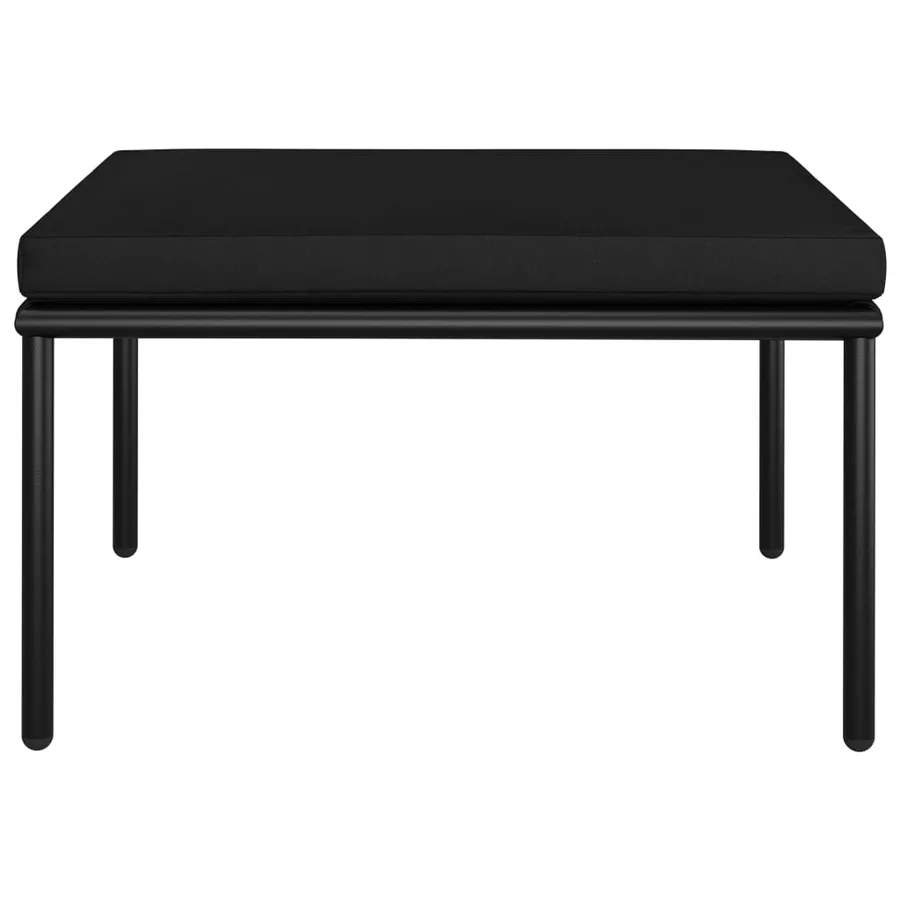 Salon de jardin 3 pcs avec coussins Noir PVC - 6