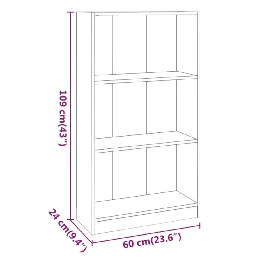 Bibliothèque Chêne fumé 60x24x109 cm Bois d'ingénierie - 7