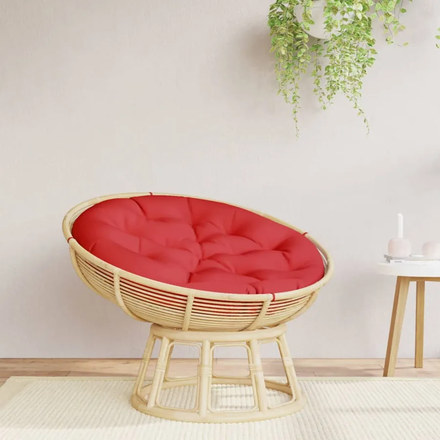 Coussin rond rouge Ø 100 x11 cm tissu oxford