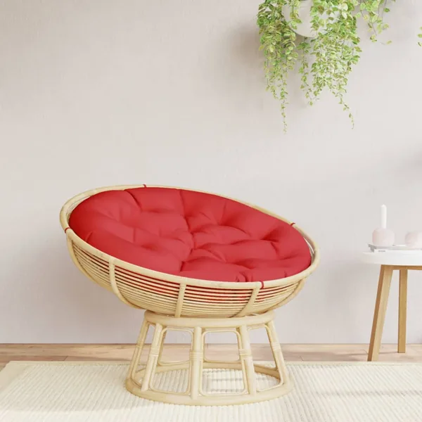 Coussin rond rouge Ø 100 x11 cm tissu oxford
