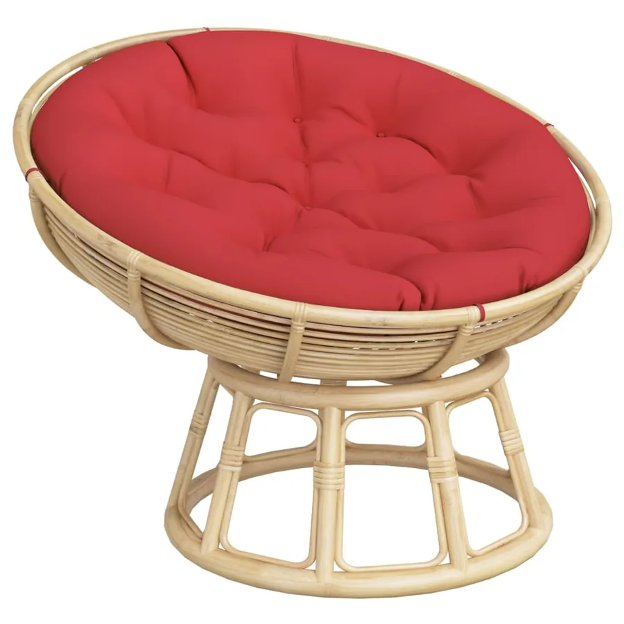 Coussin rond rouge Ø 100 x11 cm tissu oxford - 3