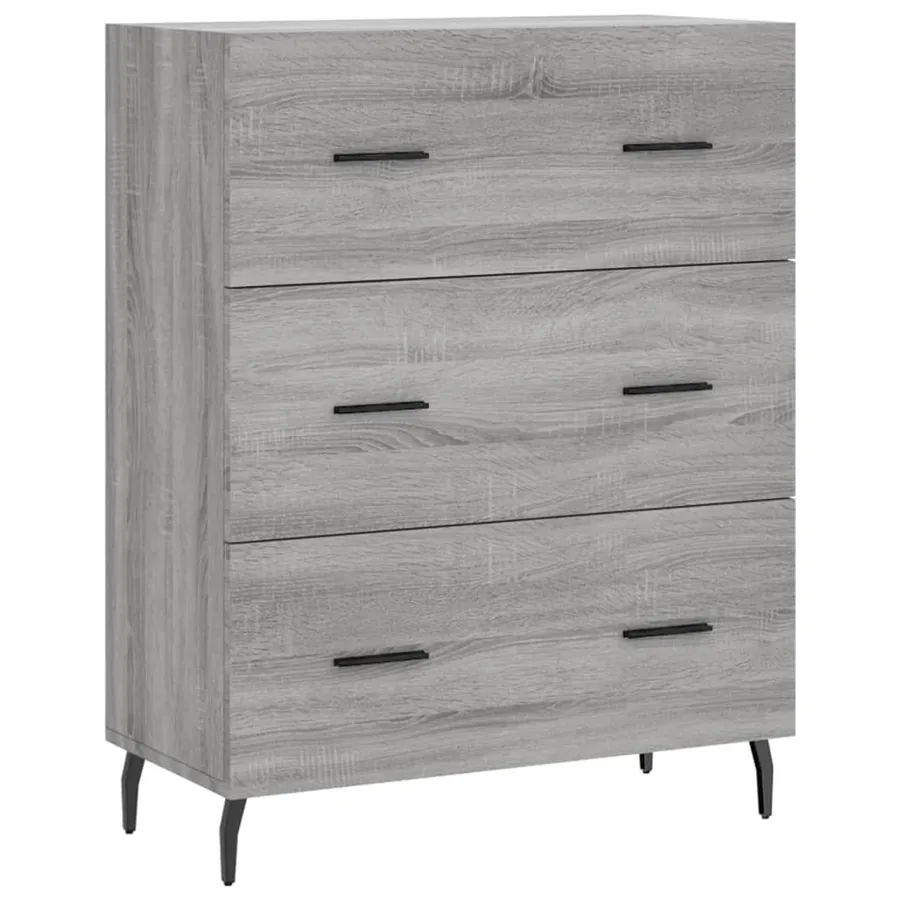 Buffet haut Sonoma gris 69,5x34x180 cm Bois d'ingénierie - 7
