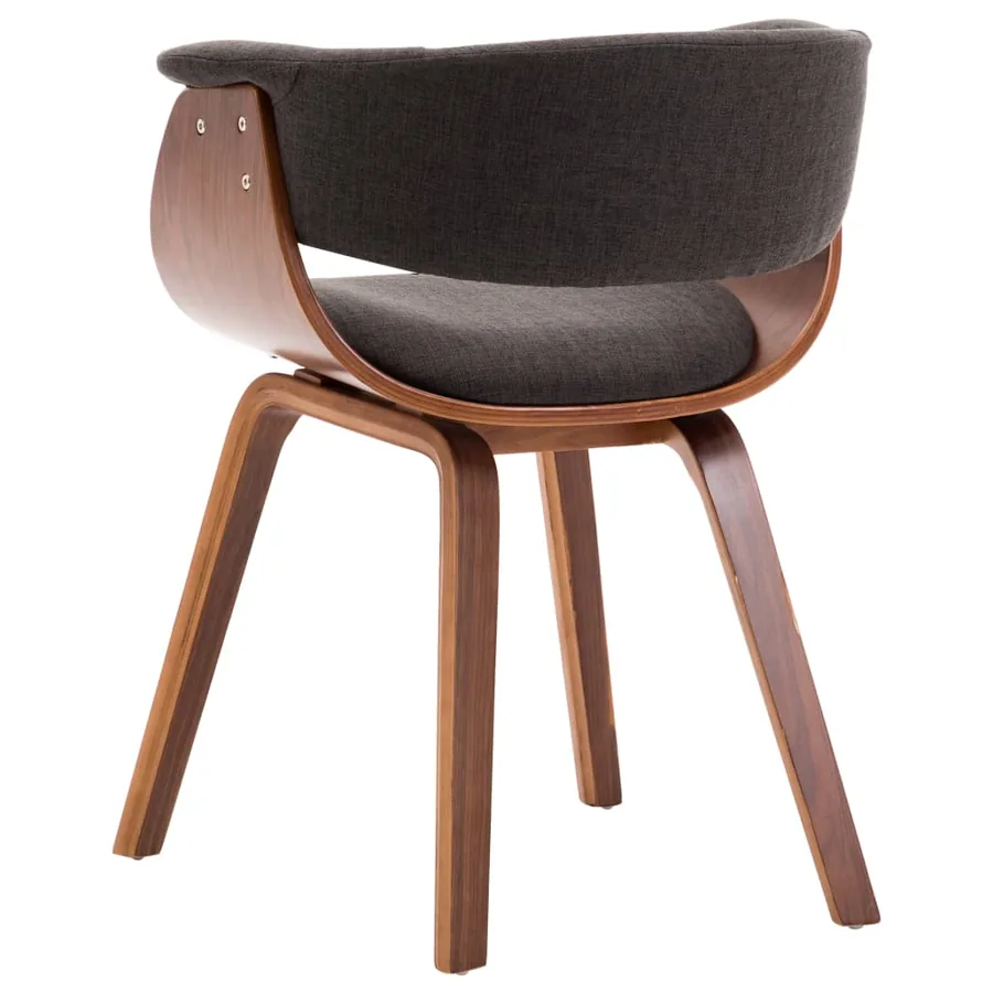 Chaises à manger lot de 2 gris bois courbé et tissu - 7