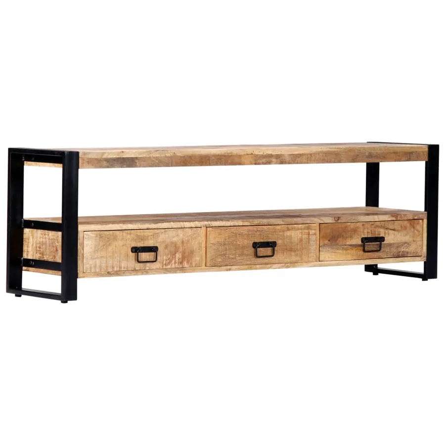 Meuble TV 150x30x45 cm Bois solide de manguier - 10