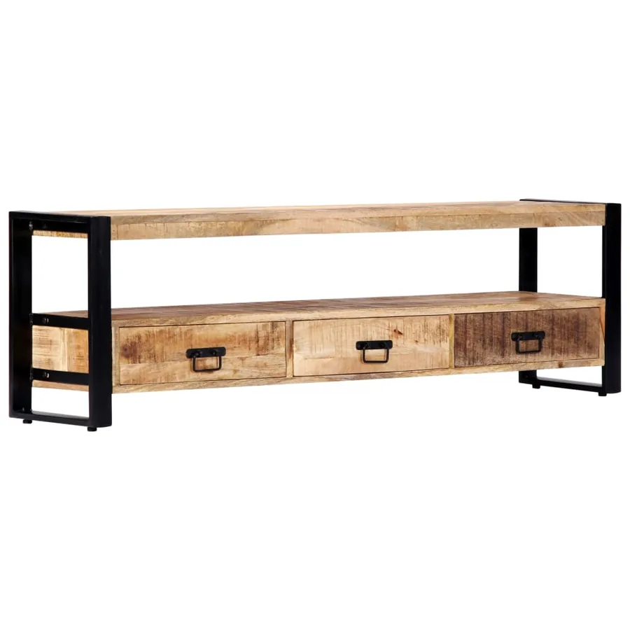 Meuble TV 150x30x45 cm Bois solide de manguier - 11