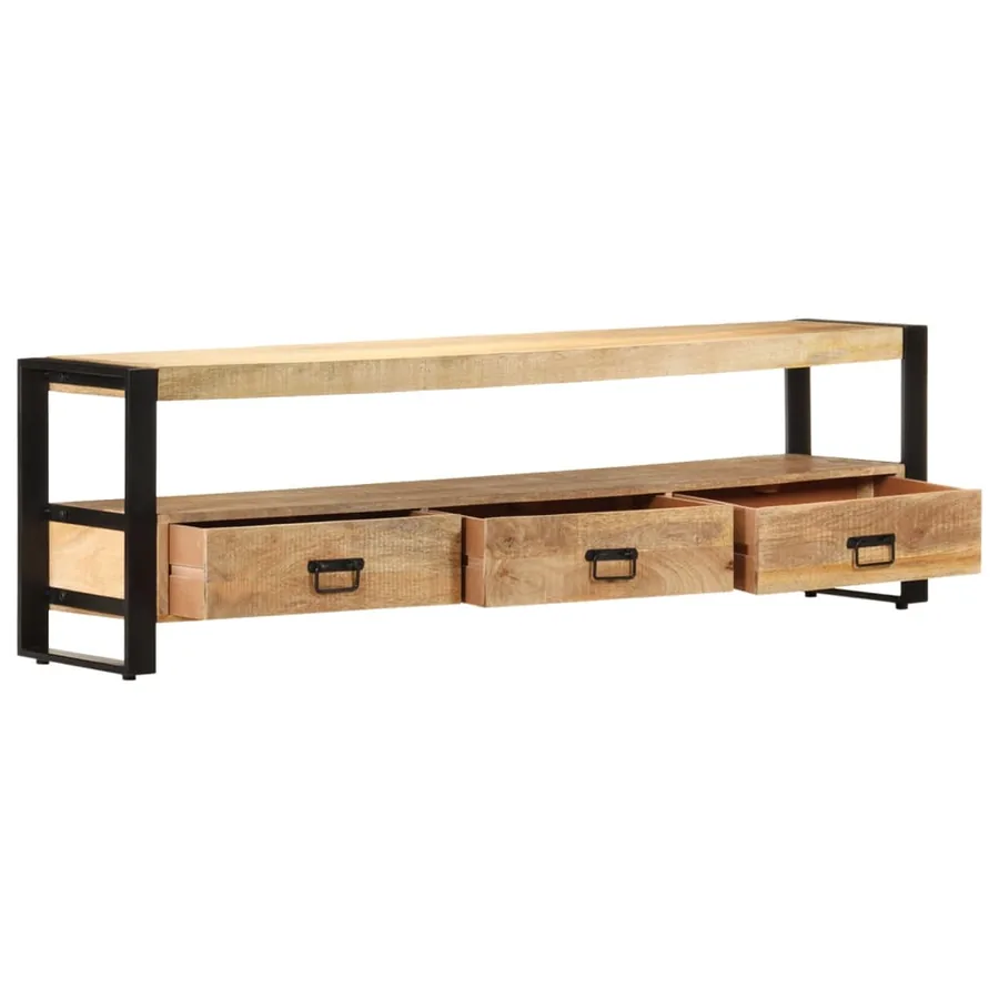 Meuble TV 150x30x45 cm Bois solide de manguier - 3