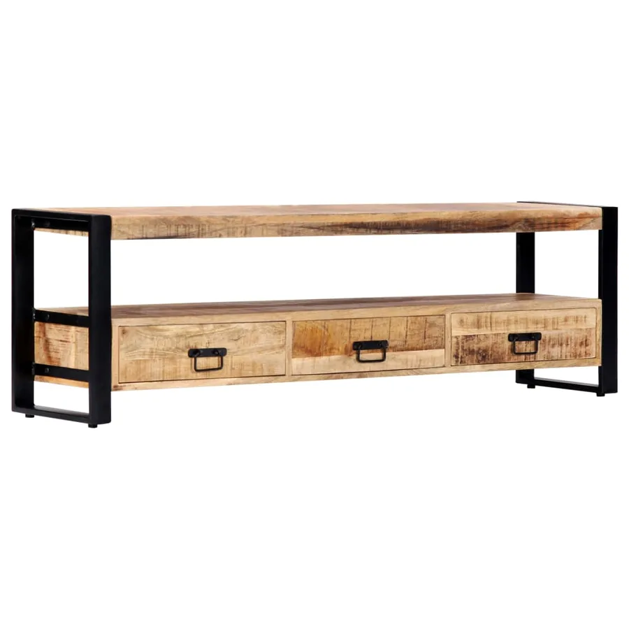 Meuble TV 150x30x45 cm Bois solide de manguier - 8