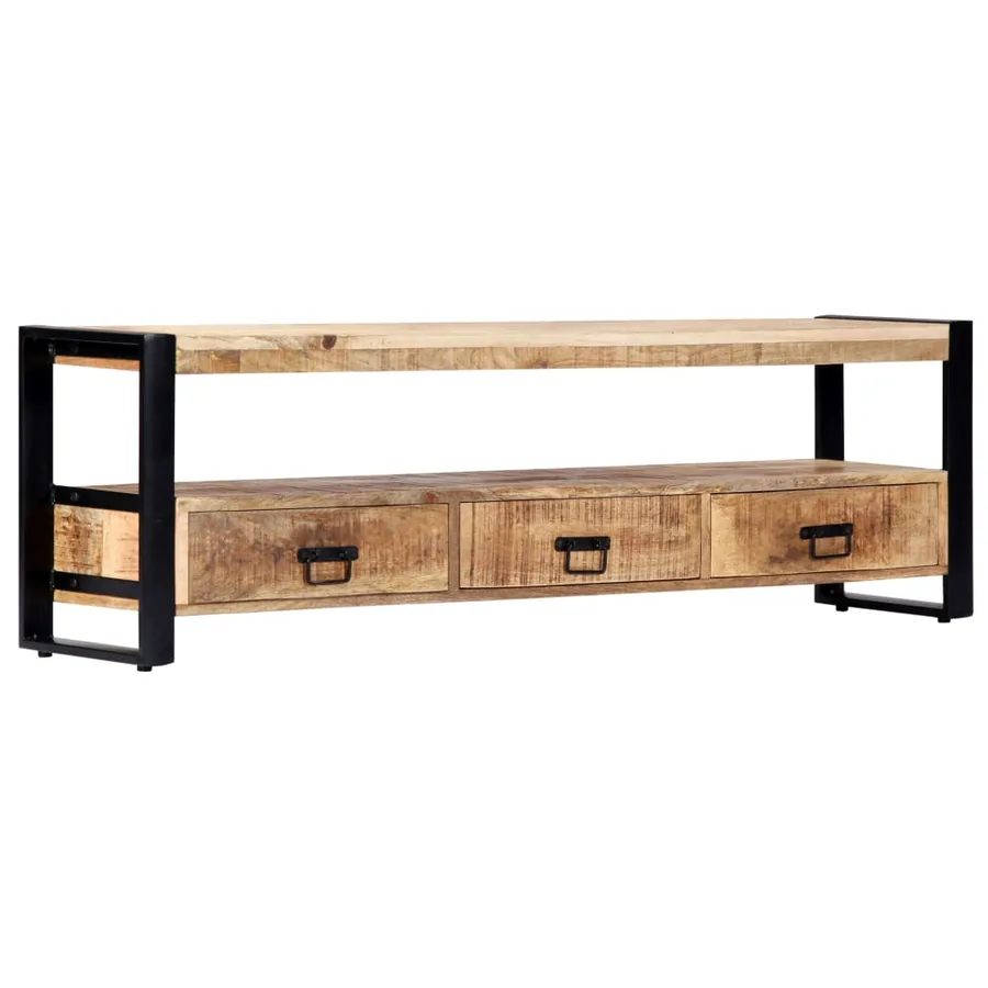 Meuble TV 150x30x45 cm Bois solide de manguier - 9
