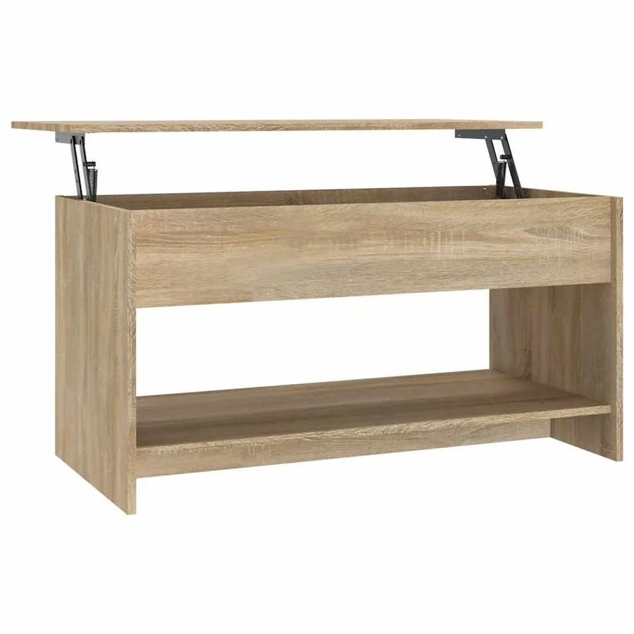 Table basse chêne sonoma 102x50x52,5 cm bois d'ingénierie - 2
