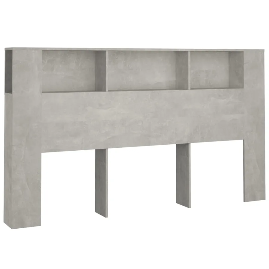 Armoire de tête de lit Gris béton 180x18,5x104,5 cm - 2