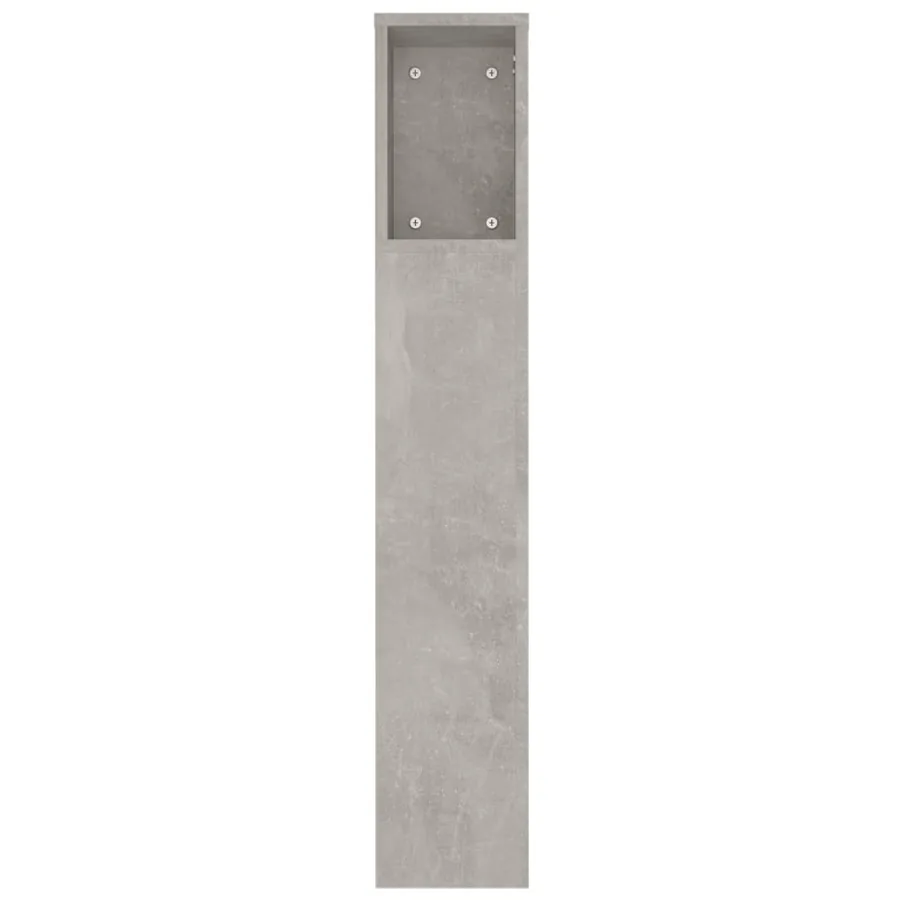 Armoire de tête de lit Gris béton 180x18,5x104,5 cm - 5