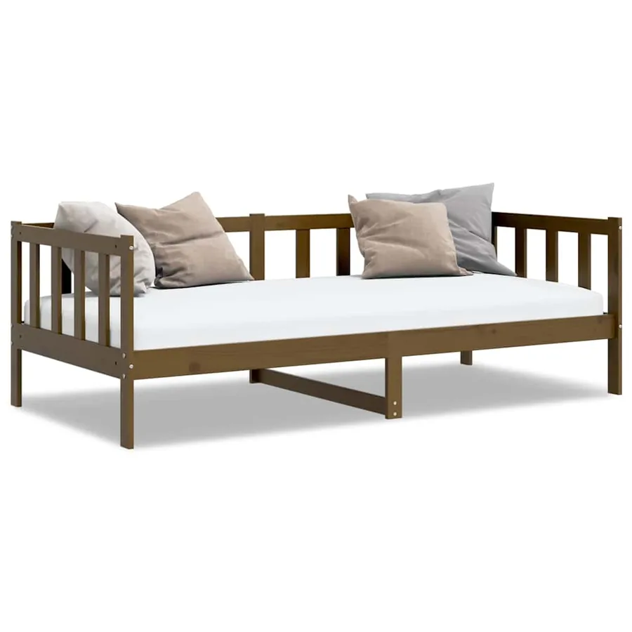 Lit de jour sans matelas marron miel bois pin massif 90x200 cm - 2
