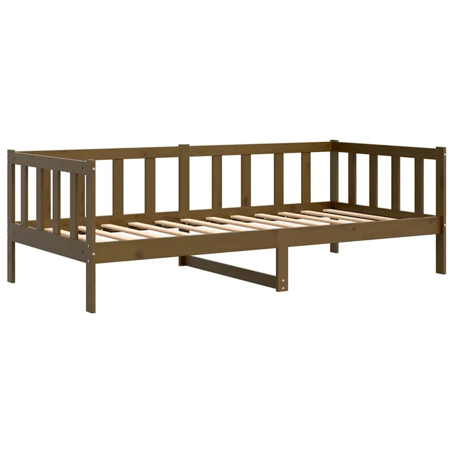 Lit de jour sans matelas marron miel bois pin massif 90x200 cm - 3