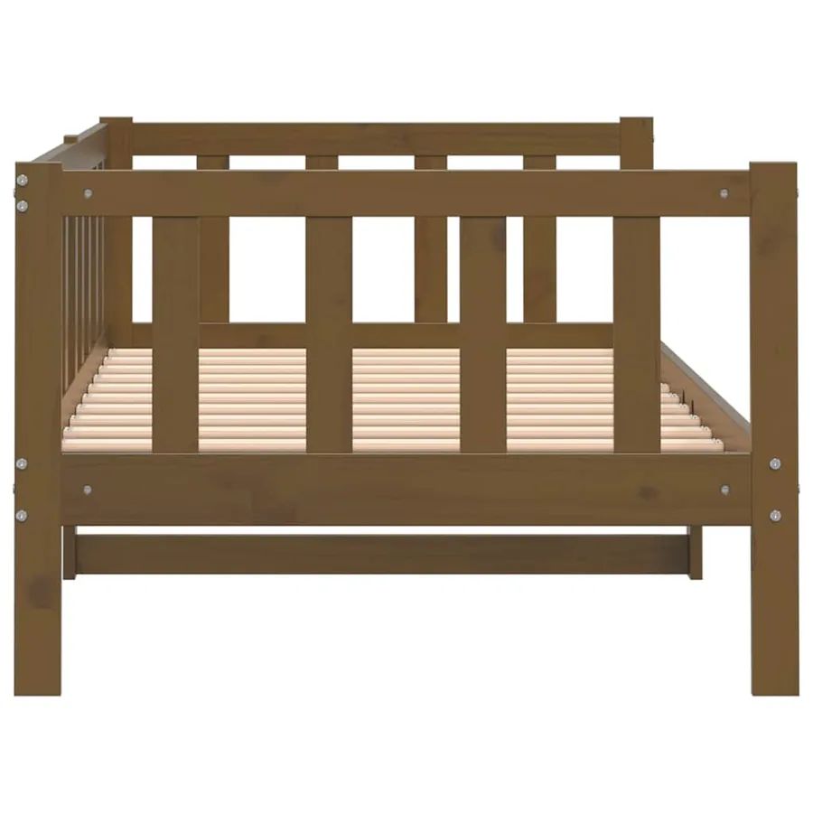 Lit de jour sans matelas marron miel bois pin massif 90x200 cm - 7