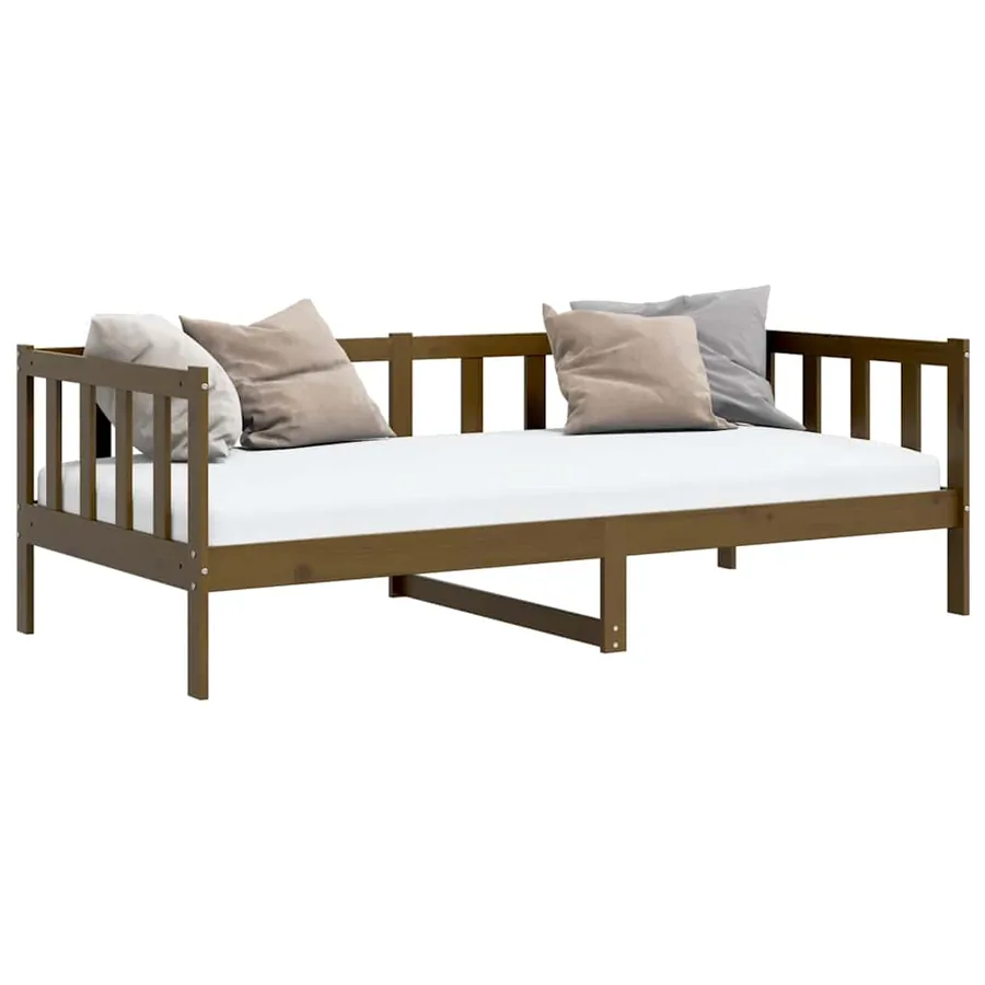 Lit de jour sans matelas marron miel bois pin massif 90x200 cm - 9