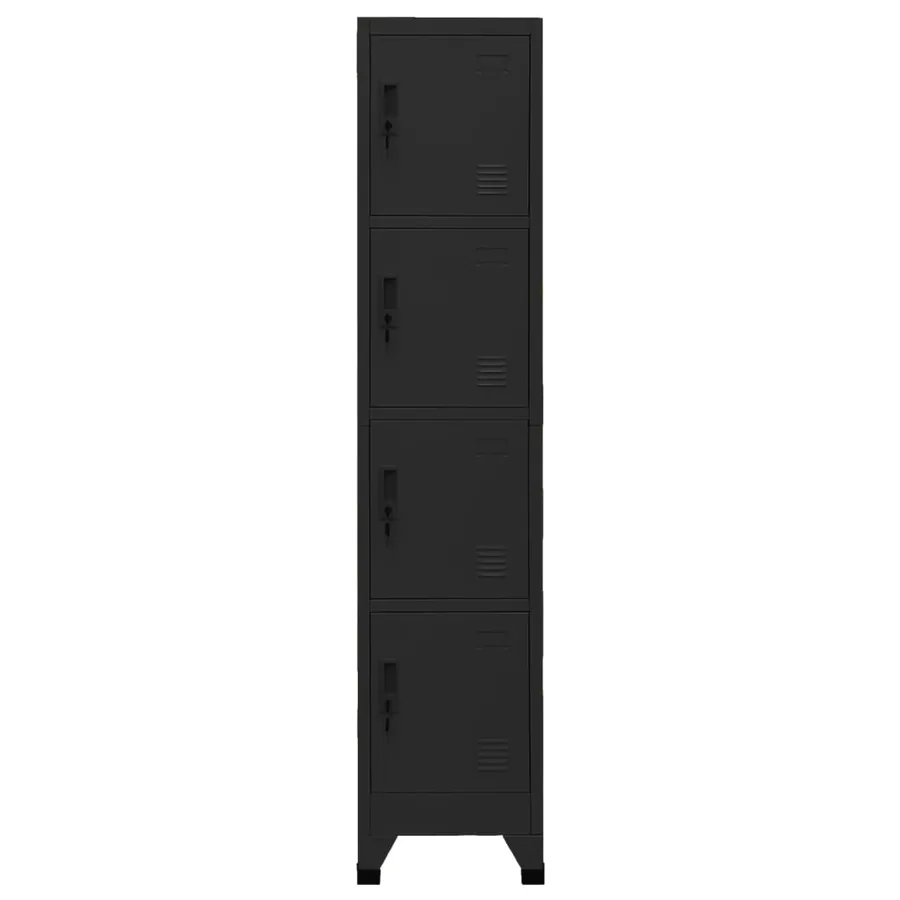 Armoire à casiers Noir 38x45x180 cm Acier - 2