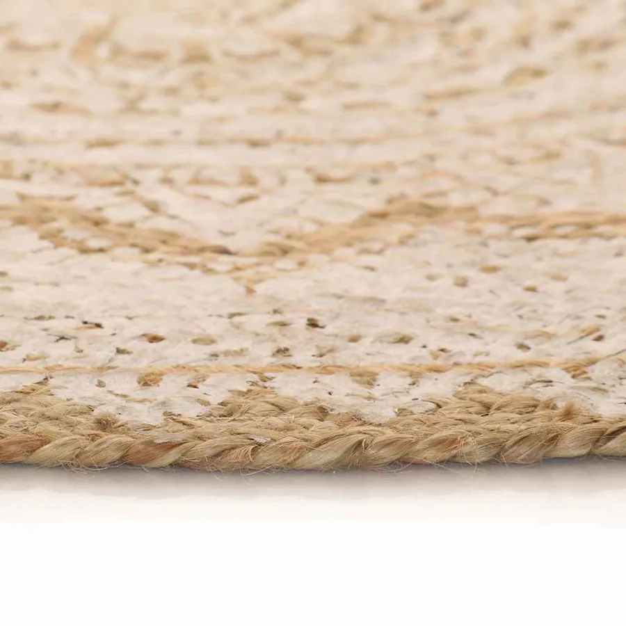 Tapis de sol Jute tressée imprimée 180 cm Rond - 4