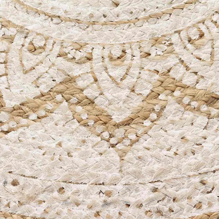Tapis de sol Jute tressée imprimée 180 cm Rond - 5