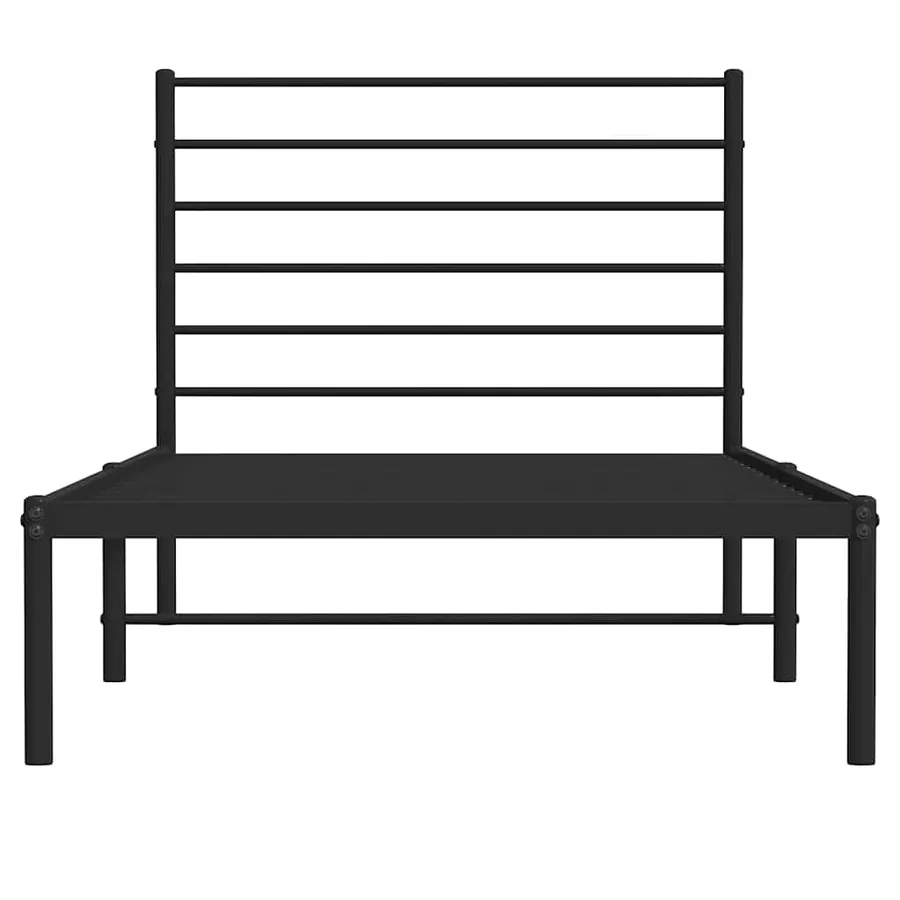 Cadre de lit métal sans matelas avec tête de lit noir 100x200cm - 6
