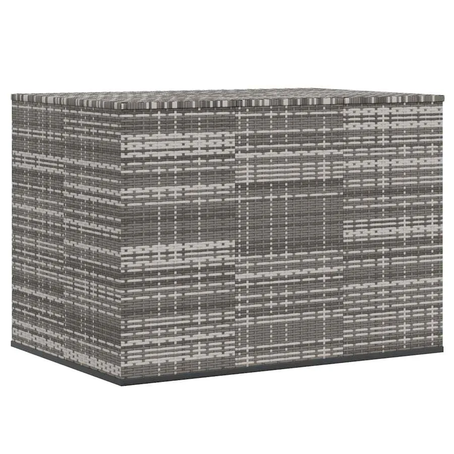 Boîte à coussins de jardin Résine tressée 145x100x103 cm Gris - 2