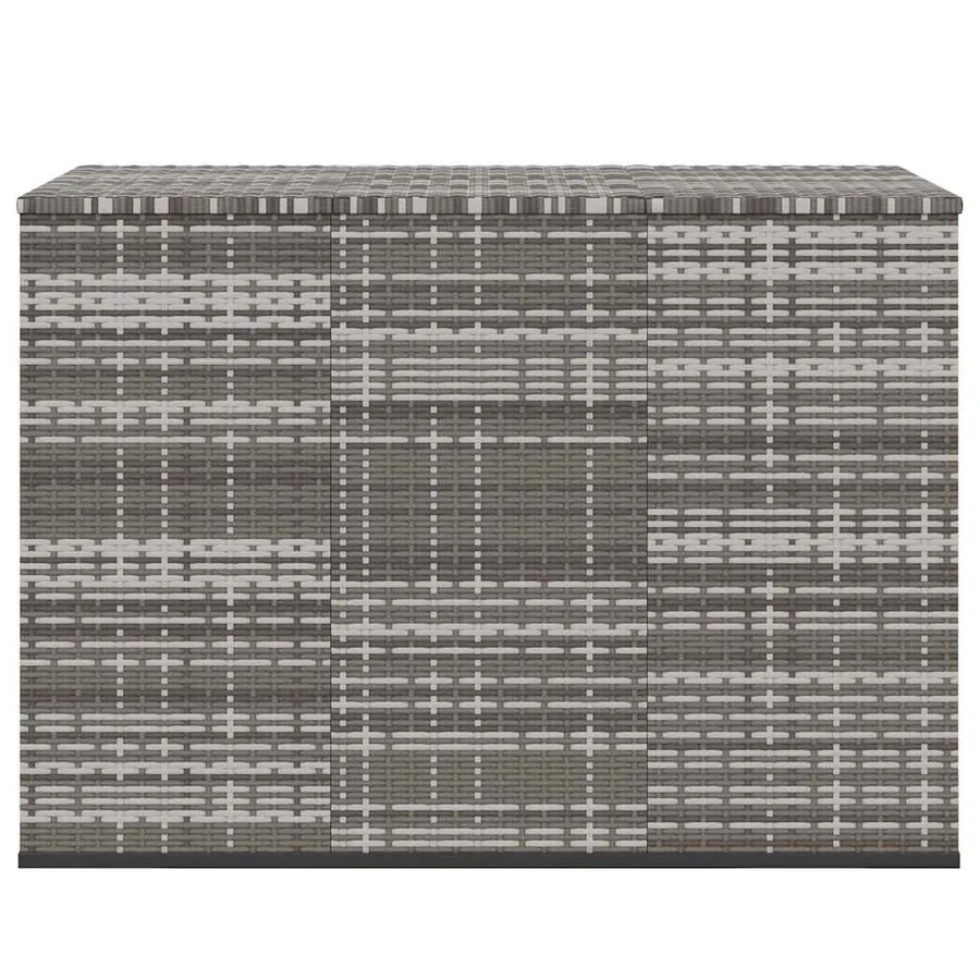 Boîte à coussins de jardin Résine tressée 145x100x103 cm Gris - 3