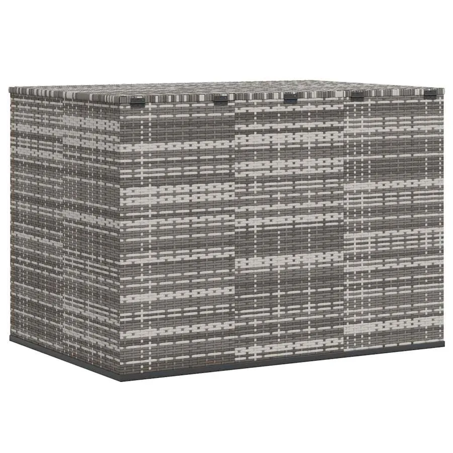 Boîte à coussins de jardin Résine tressée 145x100x103 cm Gris - 6
