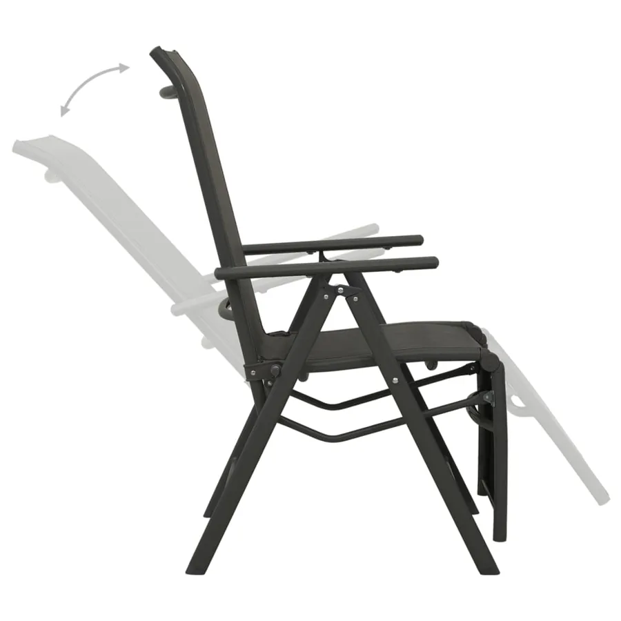 Chaises inclinables de jardin lot de 2 Textilène et aluminium - 6