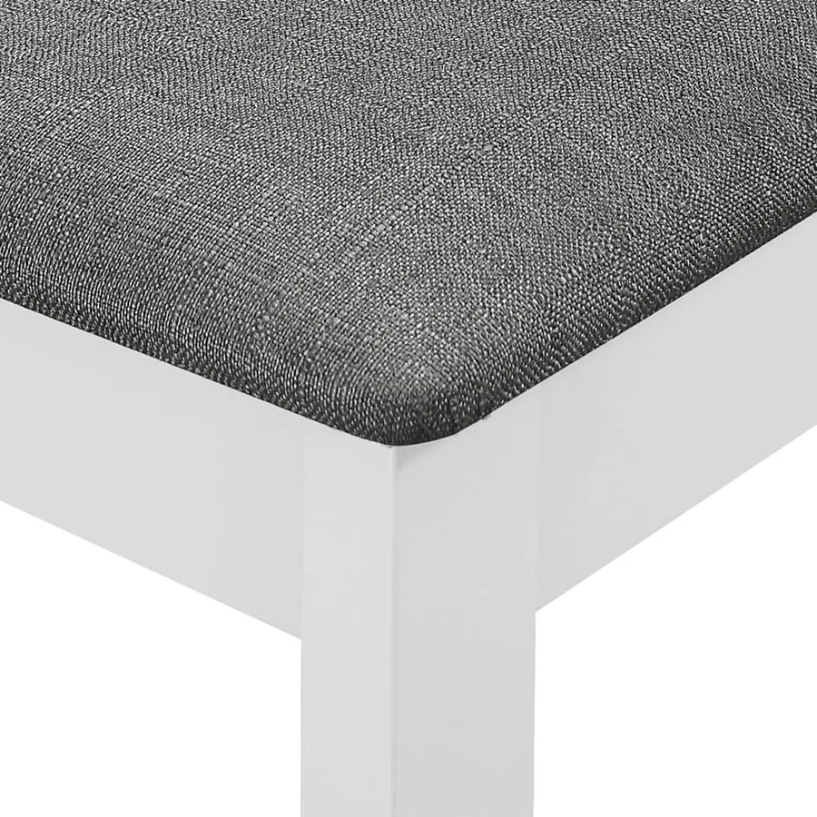 Chaises à manger avec coussins lot de 4 blanc bois solide - 6