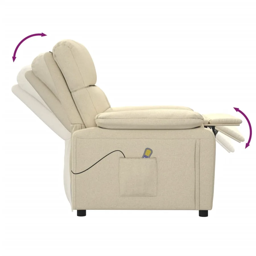 Fauteuil de massage Crème Tissu - 7