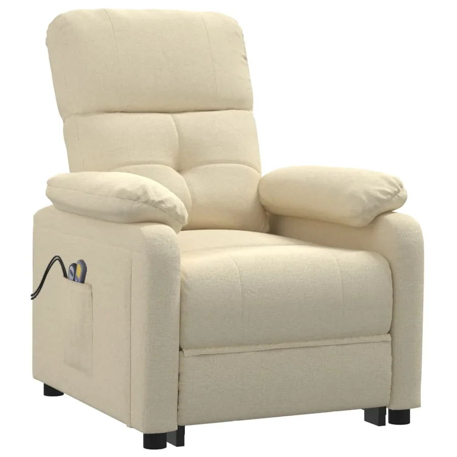 Fauteuil électrique de massage Crème Tissu - 3