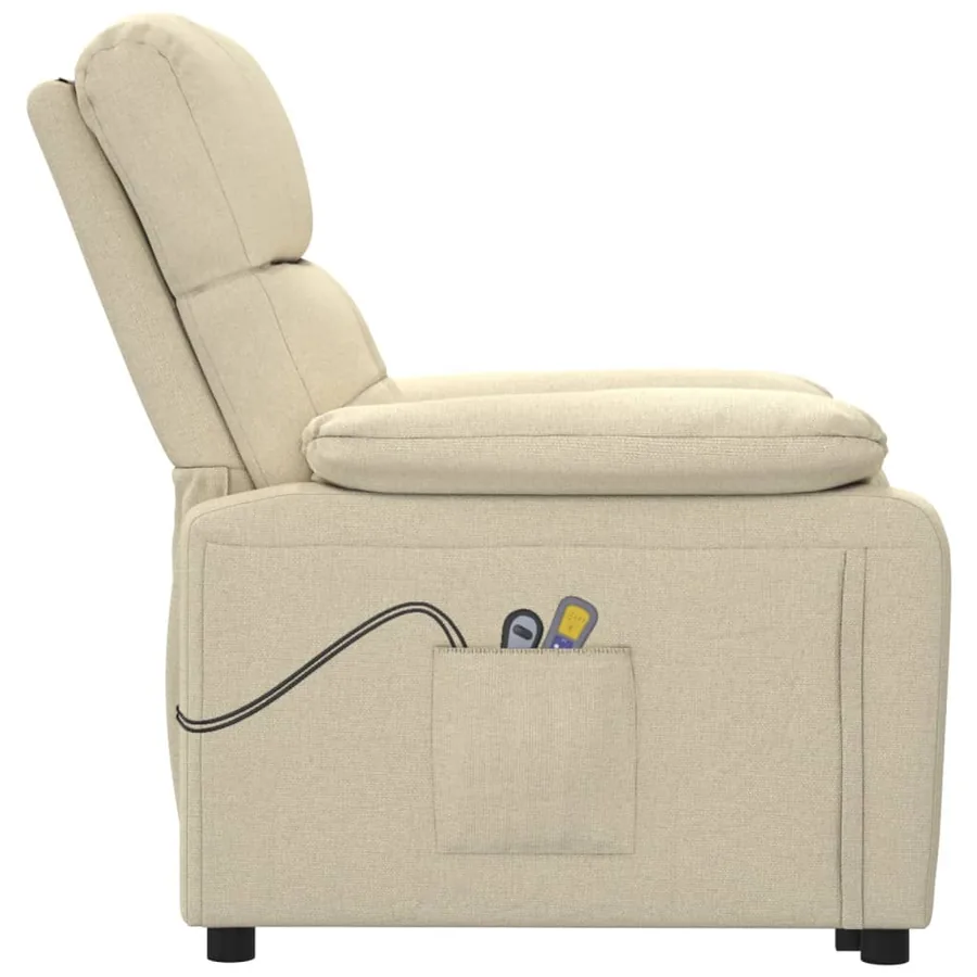 Fauteuil électrique de massage Crème Tissu - 5