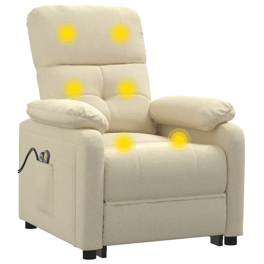 Fauteuil électrique de massage Crème Tissu - 7