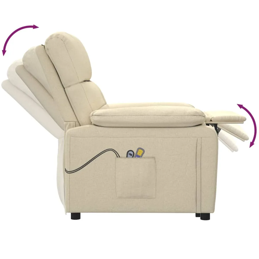 Fauteuil électrique de massage Crème Tissu - 8