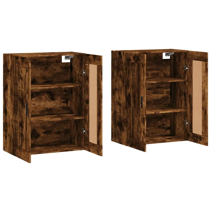 Armoires murales 2 pcs chêne fumé bois d'ingénierie - 4