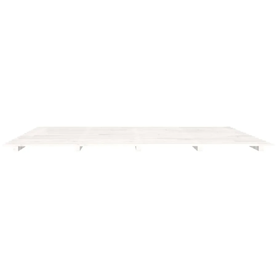 Cadre de lit sans matelas blanc 180x200 cm bois massif de pin - 5
