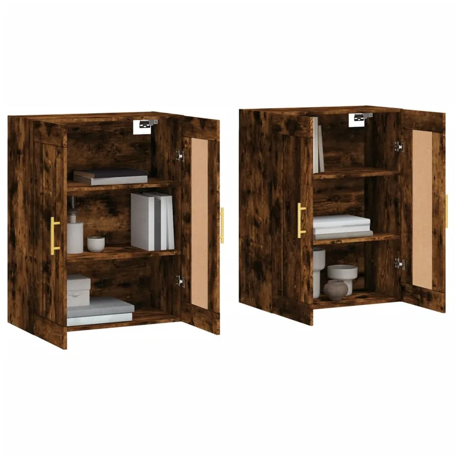 Armoires murales 2 pcs chêne fumé bois d'ingénierie - 3