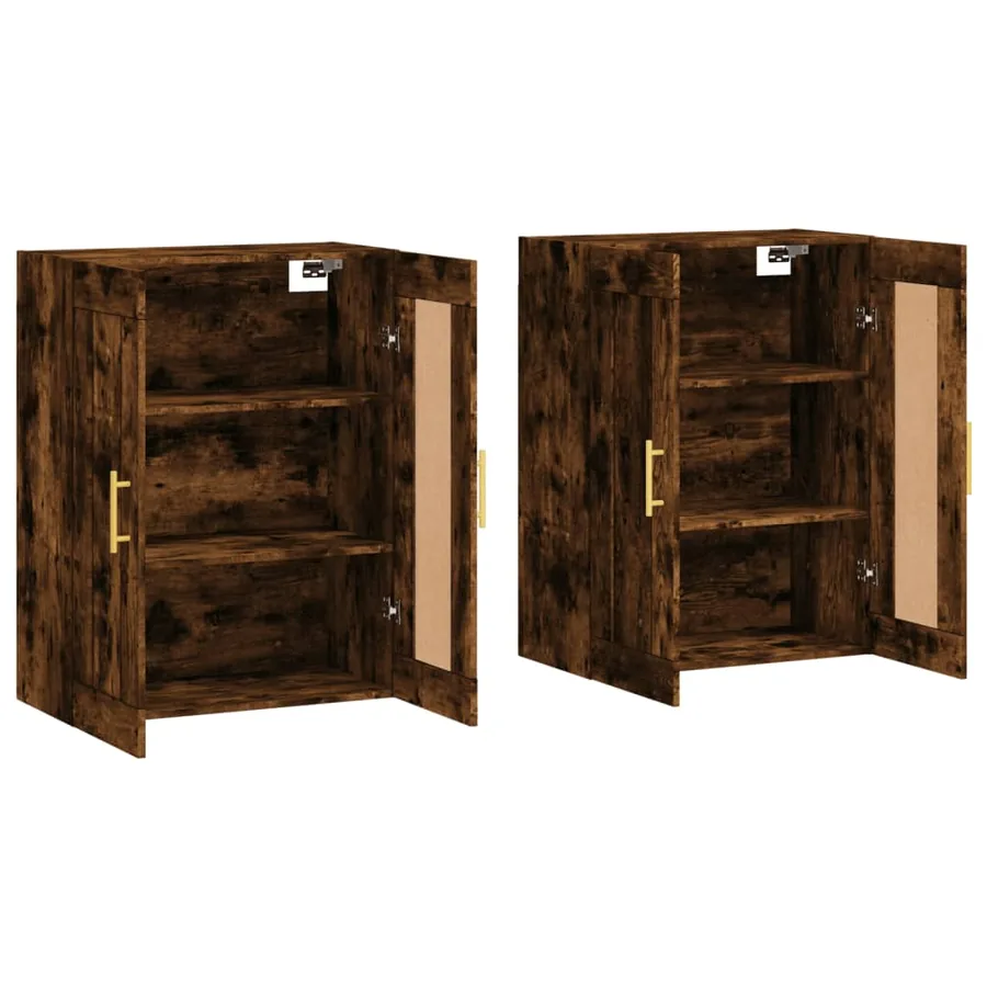 Armoires murales 2 pcs chêne fumé bois d'ingénierie - 4