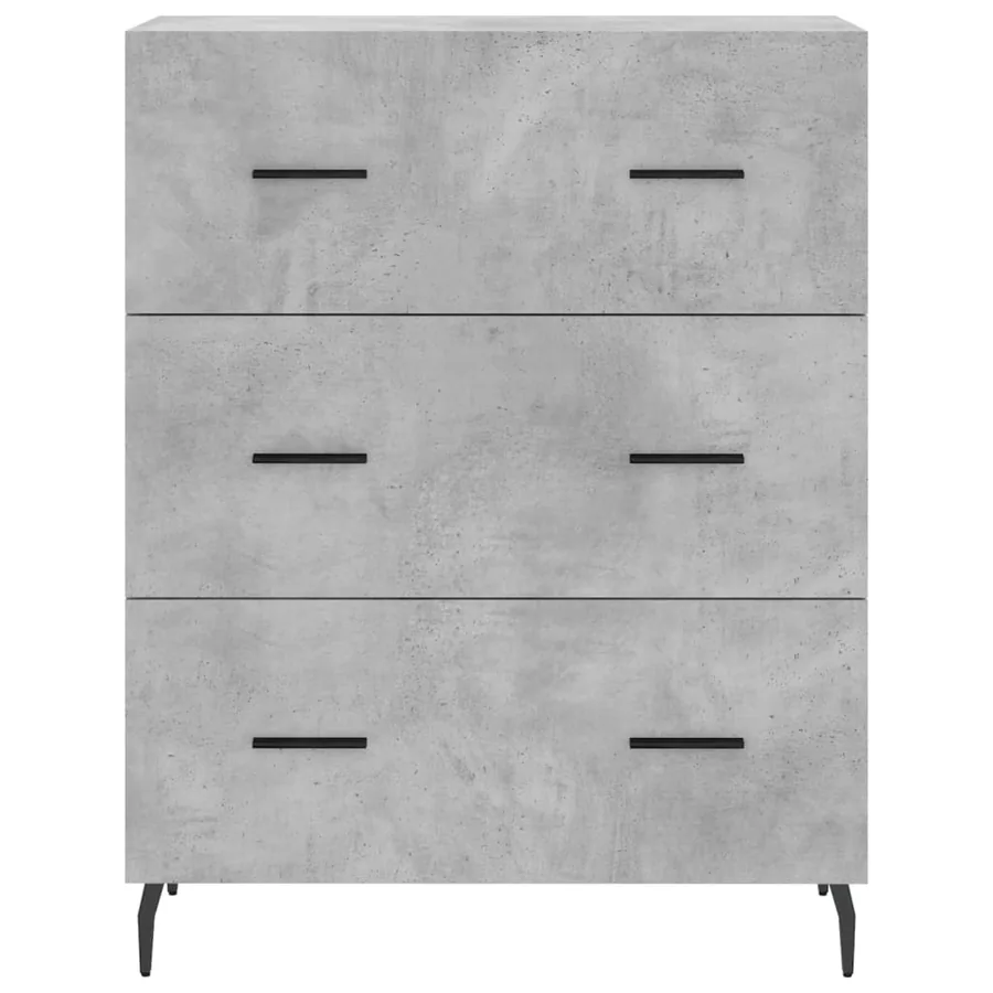 Buffet haut Gris béton 69,5x34x180 cm Bois d'ingénierie - 8