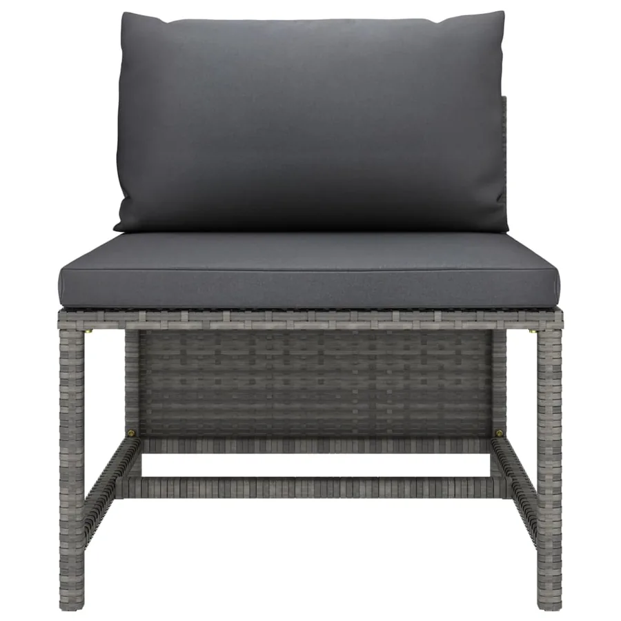Salon de jardin 6 pcs avec coussins Résine tressée Gris - 16