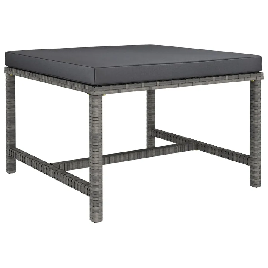 Salon de jardin 6 pcs avec coussins Résine tressée Gris - 8