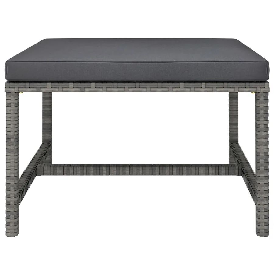 Salon de jardin 6 pcs avec coussins Résine tressée Gris - 9