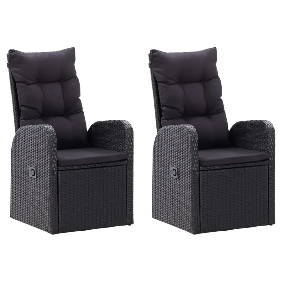 Ensemble à manger de jardin 5 pcs Noir - 2