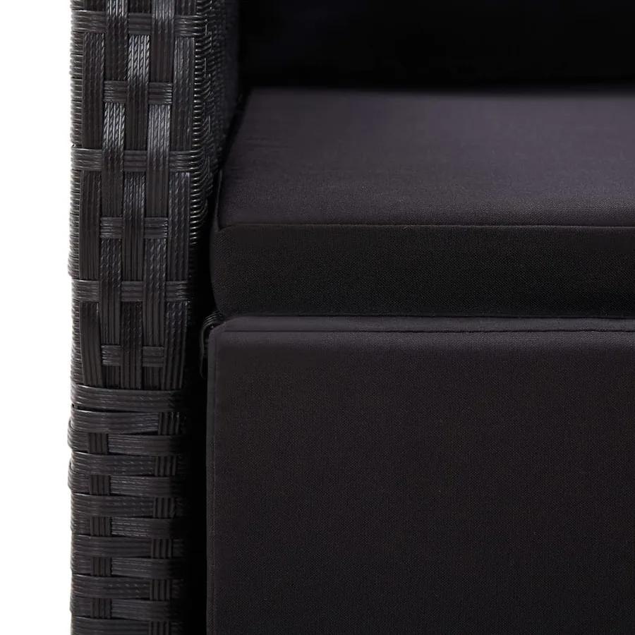 Ensemble à manger de jardin 5 pcs Noir - 8
