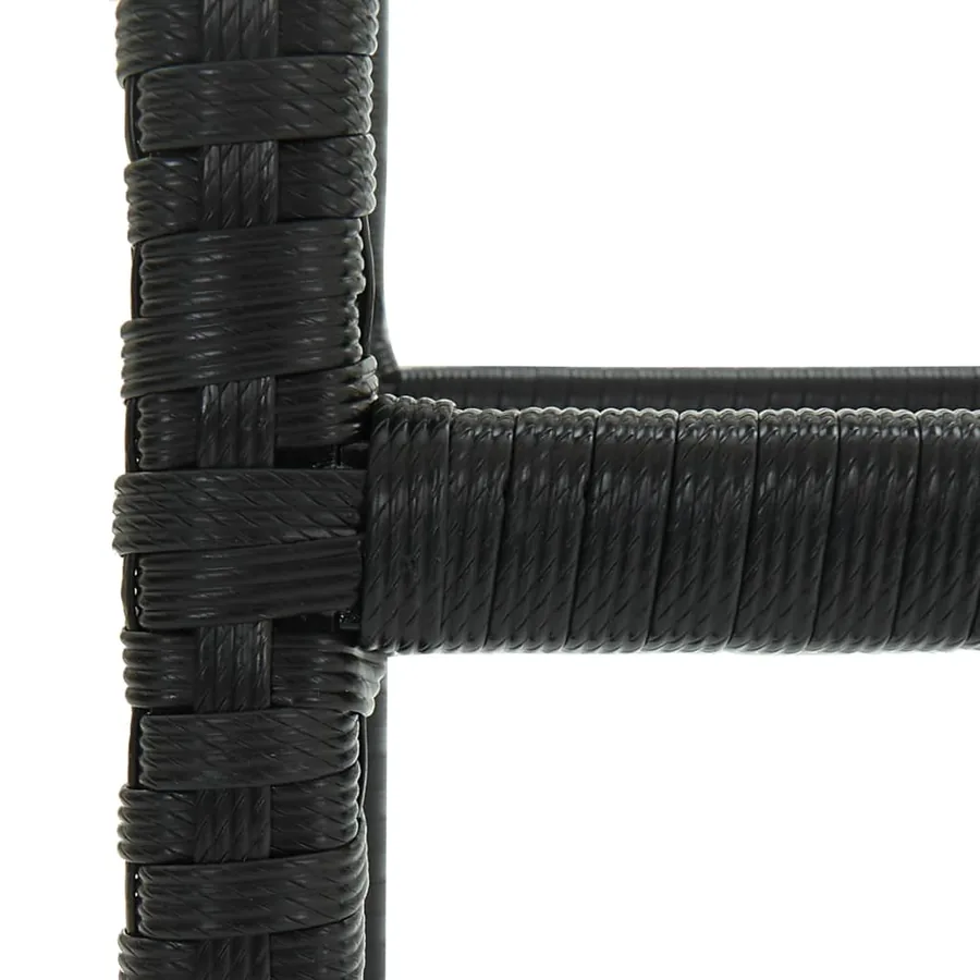 Tabourets de bar avec coussins lot de 6 noir résine tressée - 7